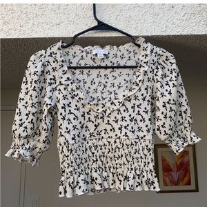 Topshop Flower Print Blouse
